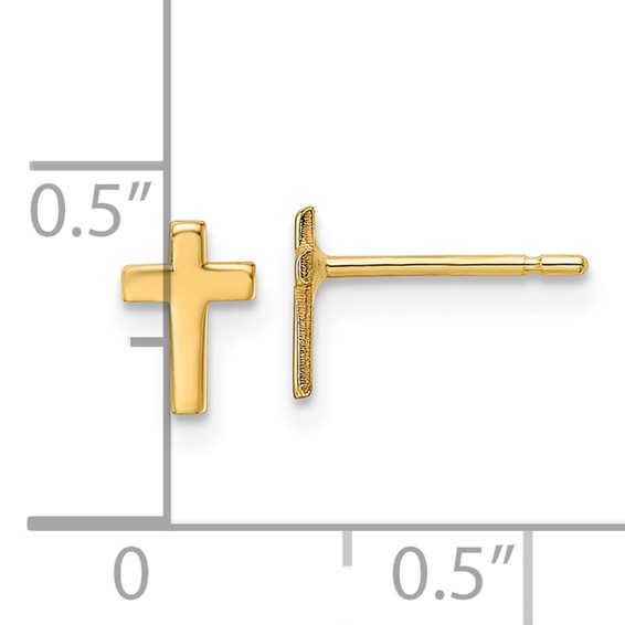 Gold Cross Post Earrings