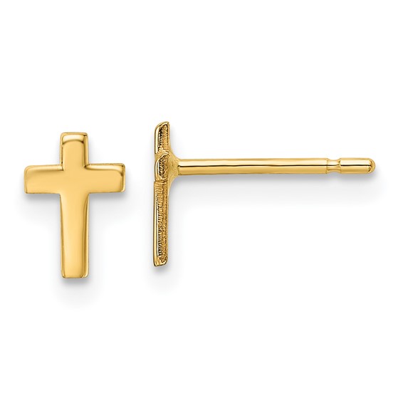 Gold Cross Post Earrings