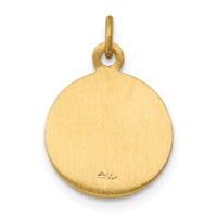 14K Yellow Gold Polished and Satin Solid Saint George Medal Round Charm view 4