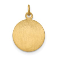 14K Yellow Gold Polished and Satin Solid Saint Andrew Medal Charm view 4