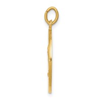 14K Yellow Gold Polished and Satin Solid Saint Andrew Medal Pendant view 2
