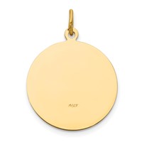 14K Yellow Gold Polished and Satin Solid Saint Andrew Medal Pendant view 4