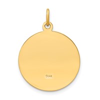 14K Yellow Gold Polished and Satin Solid Saint Elizabeth Seton Medal Round Pendant view 4