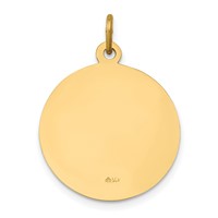 14K Yellow Gold Polished and Satin Solid Saint Gerard Medal Round Pendant view 4