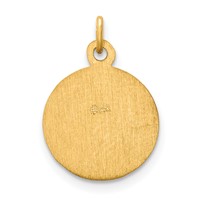 14K Yellow Gold Polished and Satin Solid Saint Peter Medal Round Charm view 4