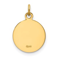 14K Yellow Gold Polished and Satin Solid Saint Roch Medal Round Charm view 4