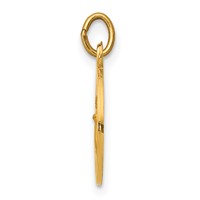 14K Yellow Gold Polished and Satin Solid Infant of Prague Medal Round Charm view 2