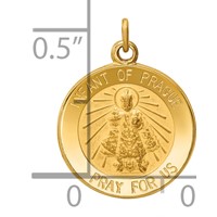 14K Yellow Gold Polished and Satin Solid Infant of Prague Medal Round Charm view 3
