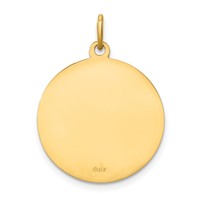 14K Yellow Gold Polished and Satin Solid Infant of Prague Medal Round Charm view 4