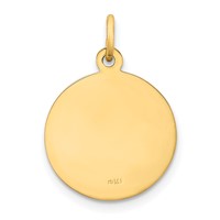 14K Yellow Gold Polished and Satin Solid Our Lady of Fatima Medal Round Charm view 4