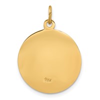 14K Yellow Gold Polished and Satin Solid Our Lady of Fatima Medal Round Pendant view 4