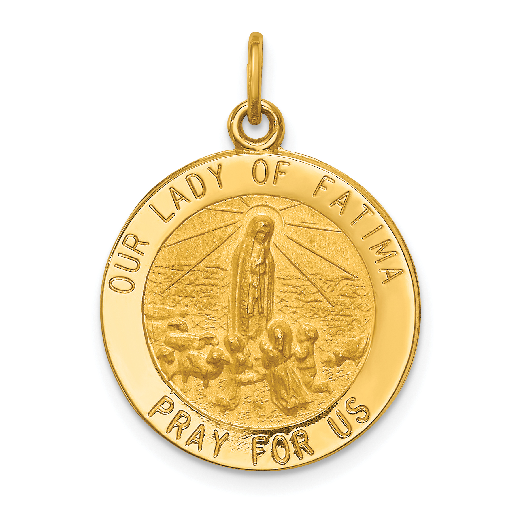 14k Our Lady of Fatima Medal Pendant (XR666)