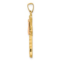 14K Two-Tone Claddagh Cross Pendant view 2