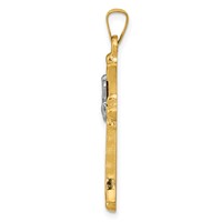 14K Two-tone Claddagh Cross Pendant view 2