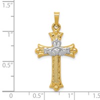 14K Two-tone Claddagh Cross Pendant view 3