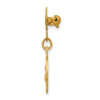 14K Yellow Gold Polished and Satin Saint Lucy Medal Pin view 2