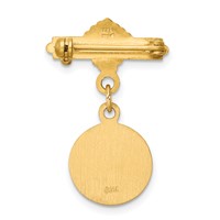 14K Yellow Gold Polished and Satin Saint Lucy Medal Pin view 4