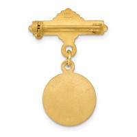 14K Yellow Gold Polished and Satin Saint John the Baptist Medal Pin view 4
