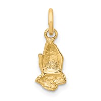 14K Yellow Gold Praying Hands Charm view 4