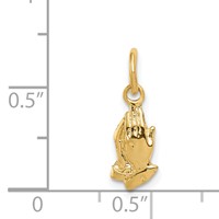 14K Yellow Gold Praying Hands Charm view 3
