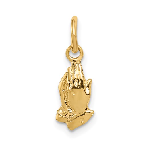 14K Yellow Gold Praying Hands Charm