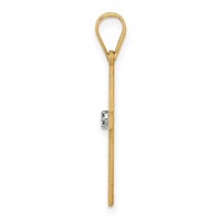 14K Yellow Gold Polished .01 Carat Diamond Cross Pendant view 2