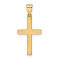 14K Yellow Gold Polished .01 Carat Diamond Cross Pendant view 4