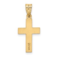14K Yellow Gold Polished.01 Carat Diamond Cross Pendant view 4