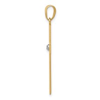 14K Yellow Gold Polished.02 Carat Diamond Cross Pendant view 2