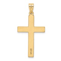 14K Yellow Gold Polished.02 Carat Diamond Cross Pendant view 4