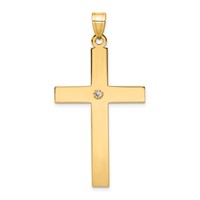 14K Yellow Gold Polished.03 Carat Diamond Cross Pendant view 1
