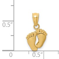 14K Yellow Gold Small Feet Pendant view 3