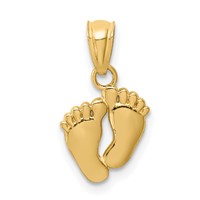 14K Yellow Gold Small Feet Pendant view 1