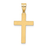 14K Yellow Gold Laser Designed Cross Pendant view 4