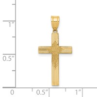 14K Yellow Gold Laser Designed Cross Pendant view 3