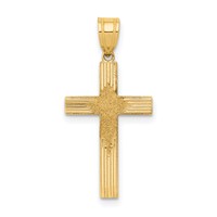 14K Yellow Gold Laser Designed Cross Pendant view 1