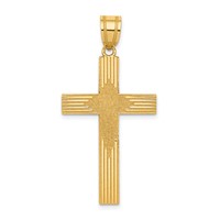 14K Laser Designed Cross Pendant view 1