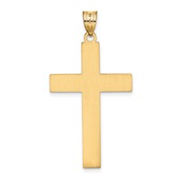 14K Yellow Gold Laser Designed Cross Pendant view 4