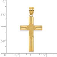 14K Yellow Gold Laser Designed Cross Pendant view 3