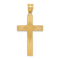 14K Yellow Gold Laser Designed Cross Pendant view 1