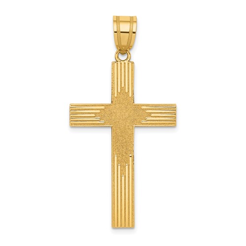 14K Yellow Gold Laser Designed Cross Pendant