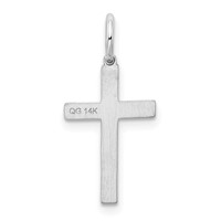 14K White Gold Laser Designed Cross Charm view 4