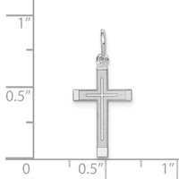 14K White Gold Laser Designed Cross Charm view 3