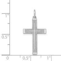 14K White Gold Laser Designed Cross Pendant view 3