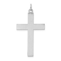 14K White Gold Laser Designed Cross Pendant view 4