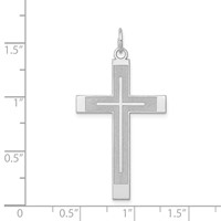 14K White Gold Laser Designed Cross Pendant view 3
