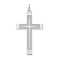 14K White Gold Laser Designed Cross Pendant view 1