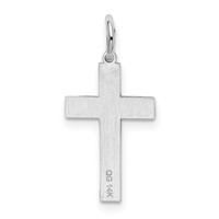 14K White Gold Laser Designed Cross Charm view 4