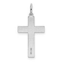 14K White Gold Laser Designed Cross Charm view 4