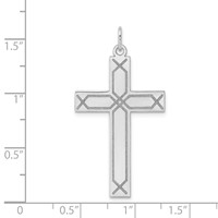 14K White Gold Laser Designed Cross Pendant view 3